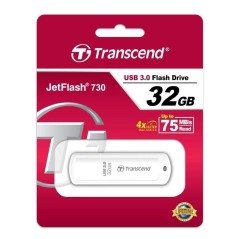 Transcend JetFlash 730 32GB USB 3.0 Flash Drive - Fast, Reliable & Stylish White USB Stick